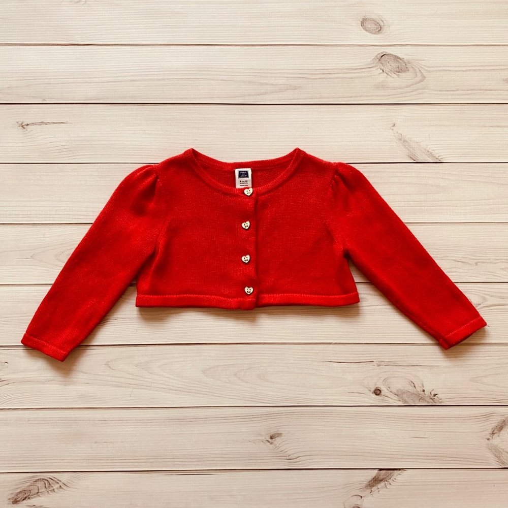 Janie and Jack Heart Cardigan 6-12 months VGUC